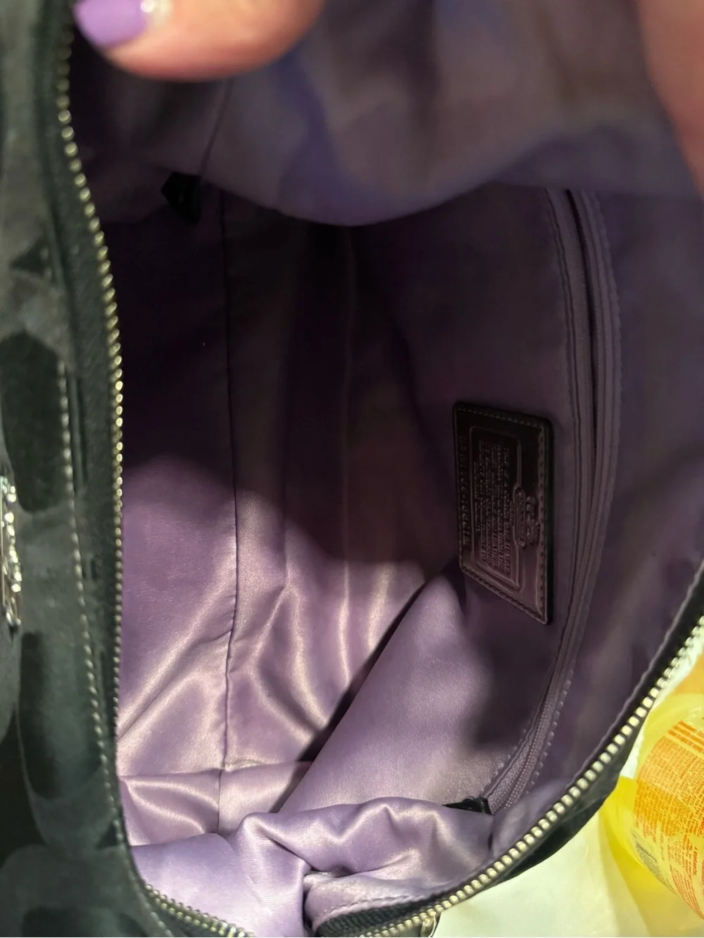 Like new Coach Black Signature Hobo Shoulder Bag
